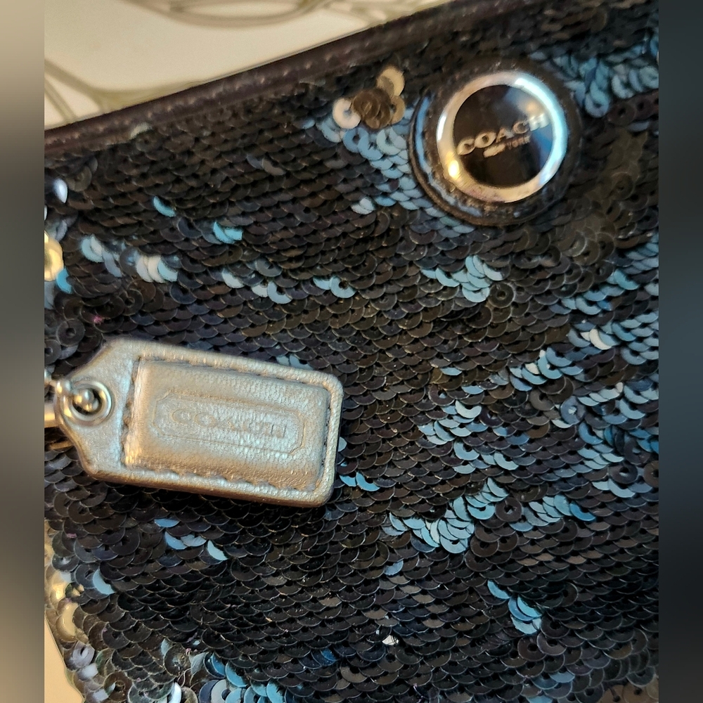 Coach Black Sequin Wristlet Clutch - Picture 3 of 5
